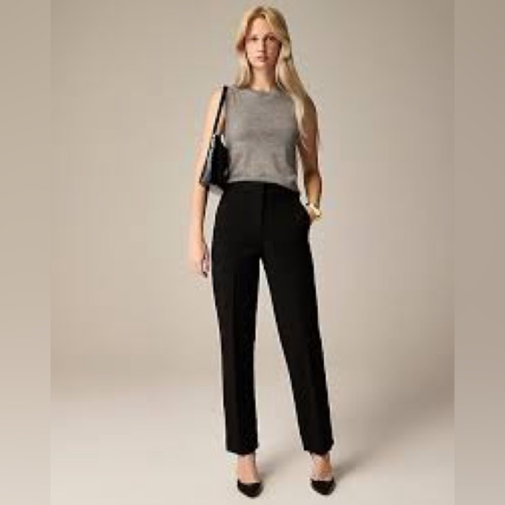 J Crew Black Trousers. Comfy 360 feel, wrinkle-resistant,mint condition. Size 8